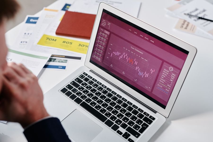 Analytics dashboard on a computer screen representing automated voice campaigns
